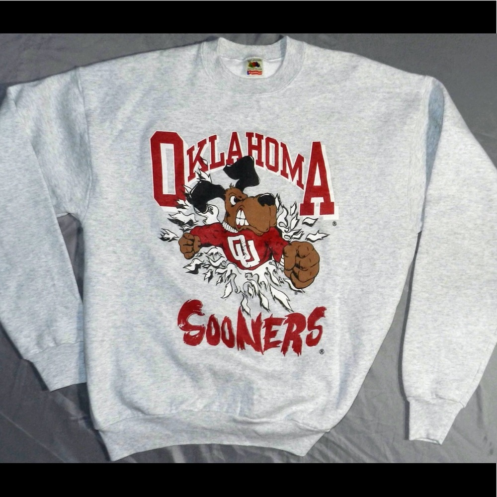 Vintage Oklahoma Sooners Crew Neck Sweater XL 90s